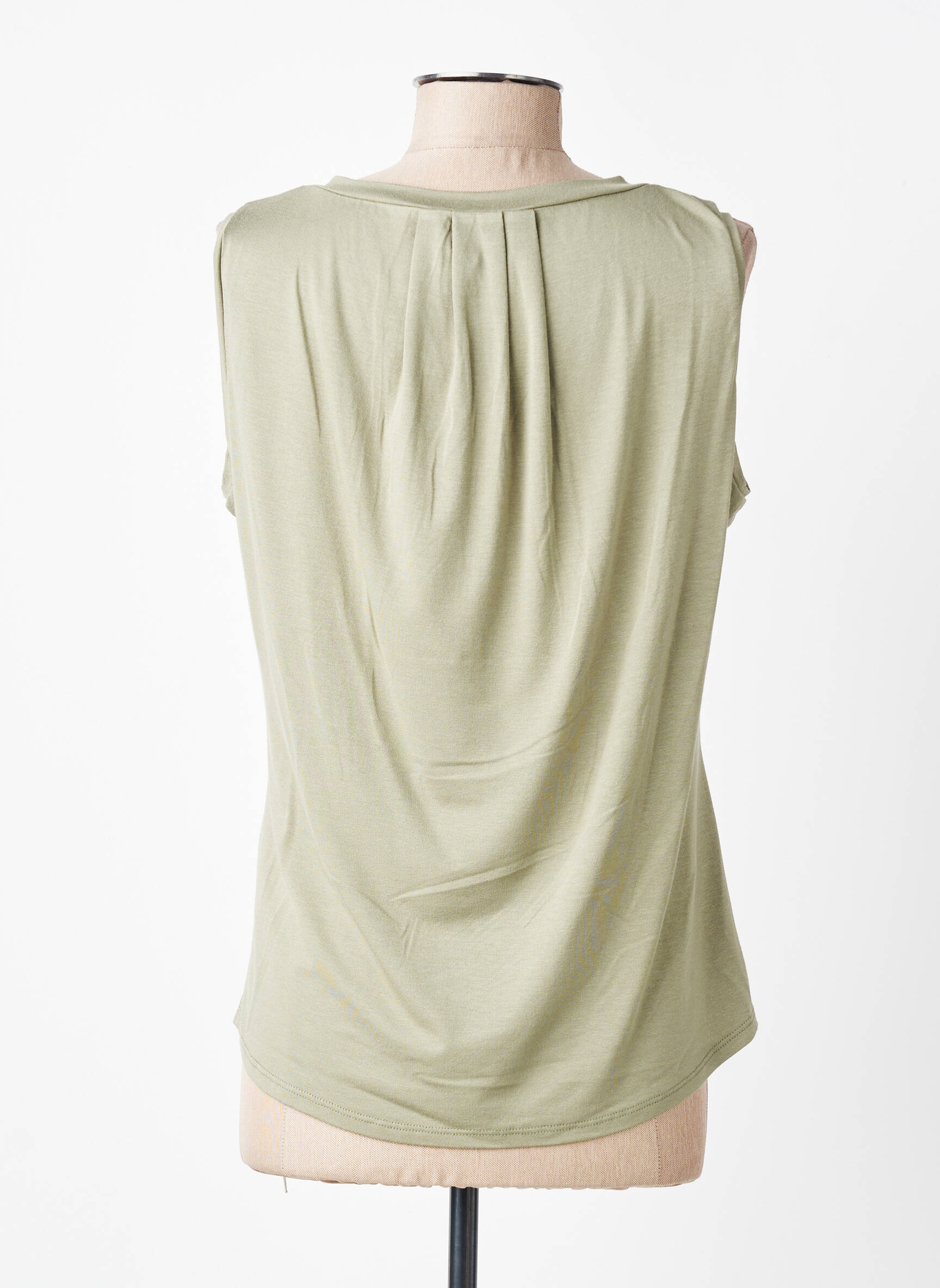 Débardeur coupe droite sans manche vert MARBLE femme