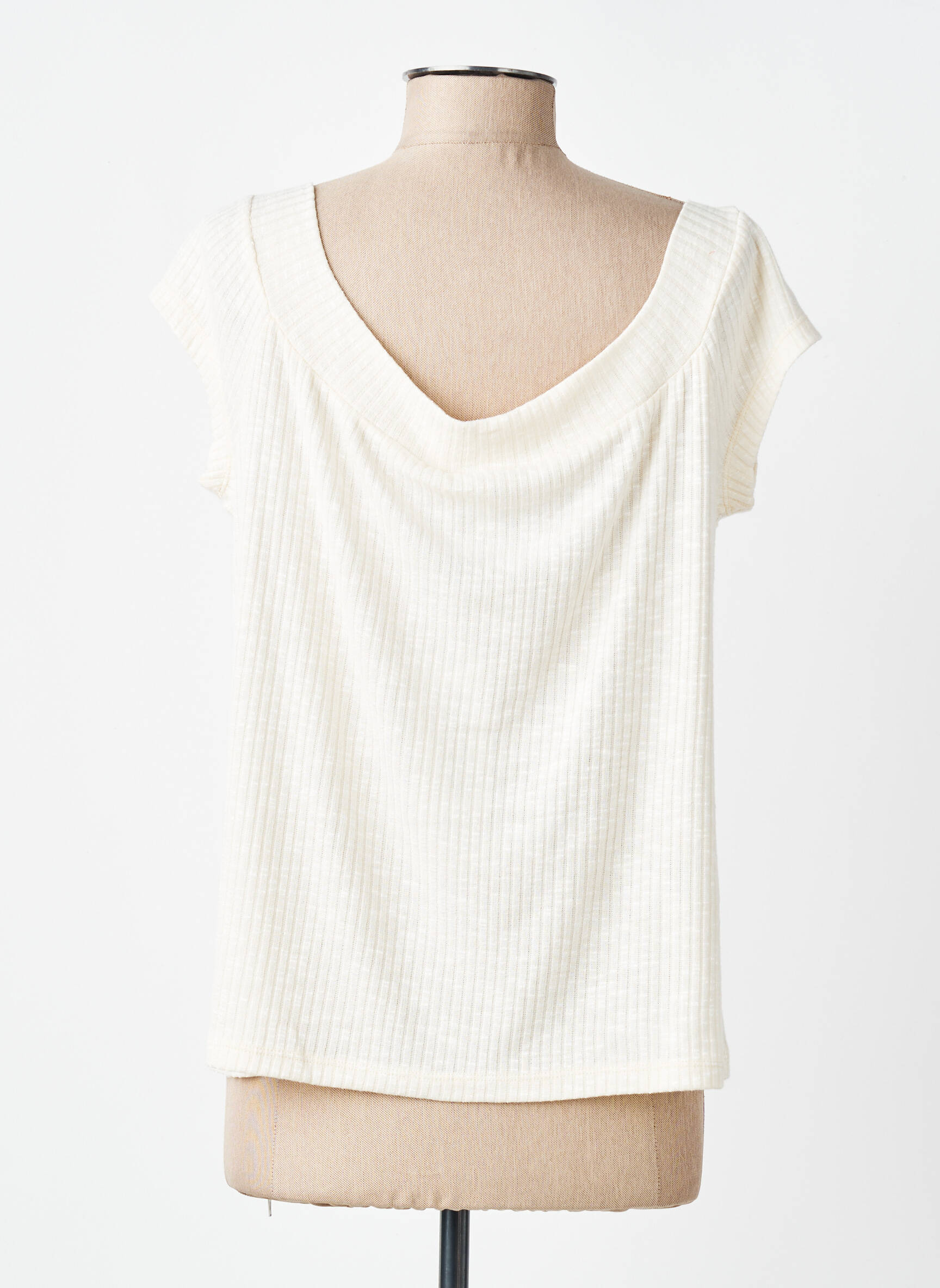 T-shirt coupe droite manches courtes beige MERI & ESCA femme