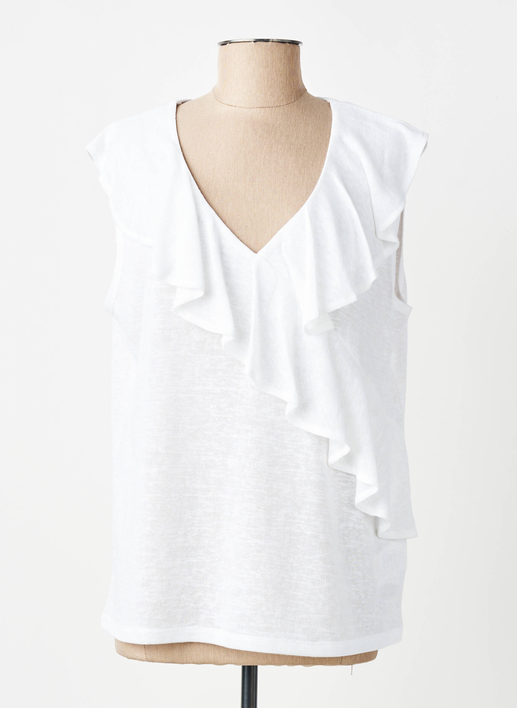 Top manches courtes manches courtes blanc MARBLE femme