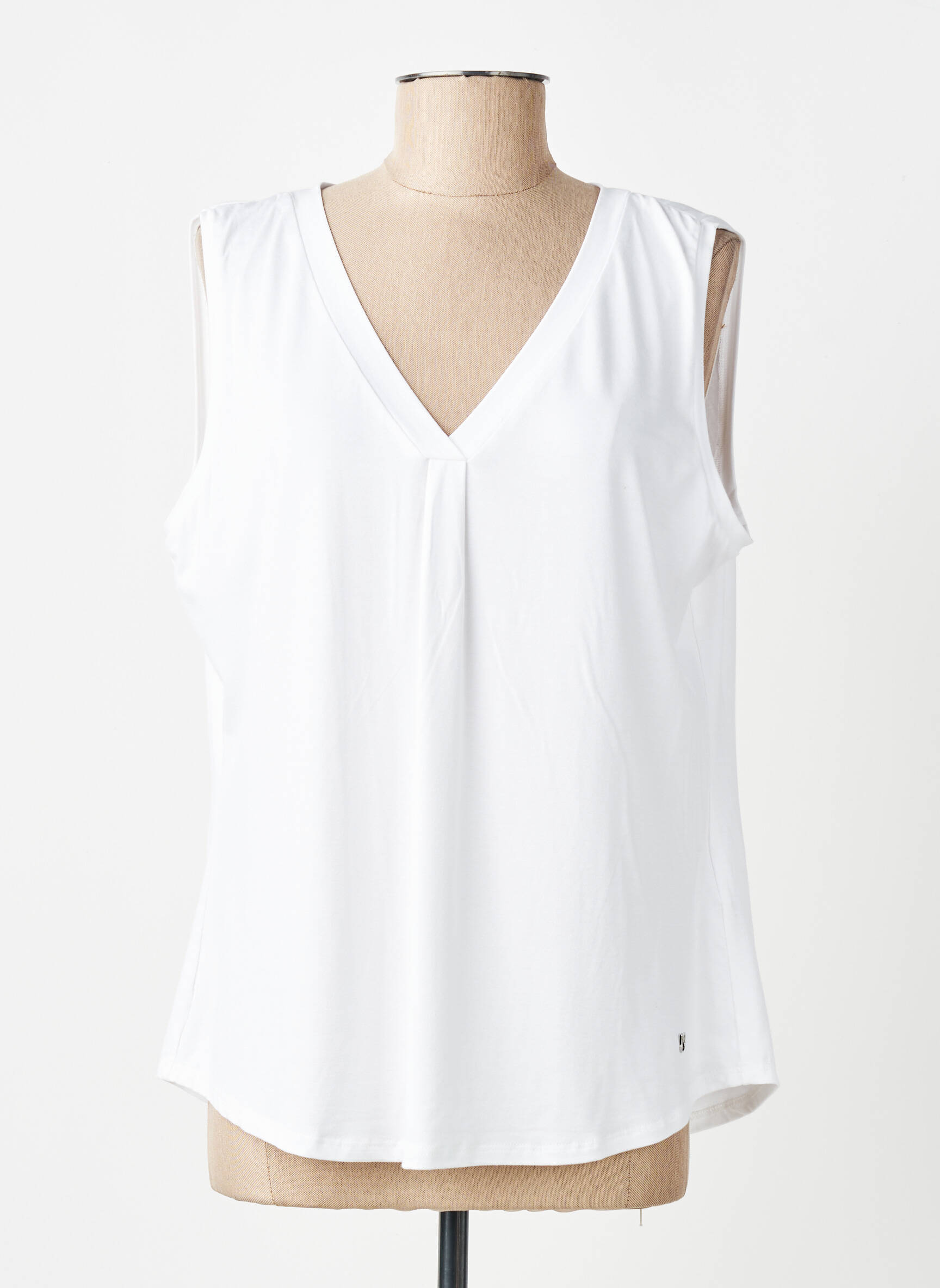 Top stretch manches courtes blanc MARBLE femme