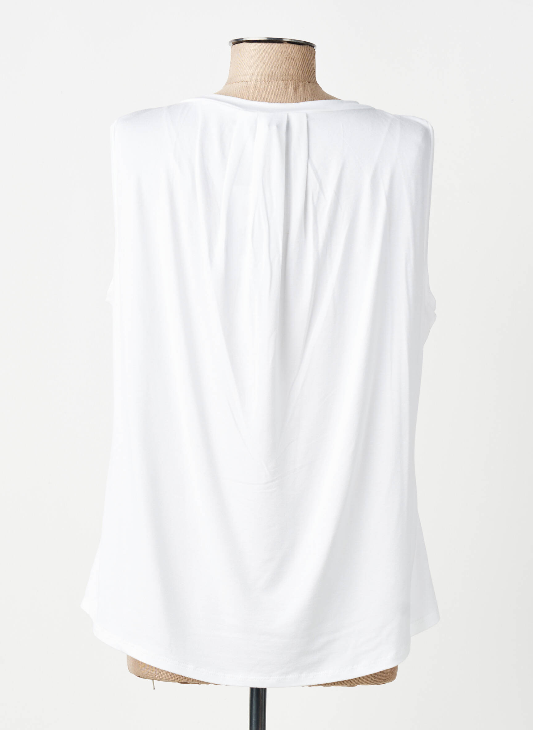 Top stretch manches courtes blanc MARBLE femme