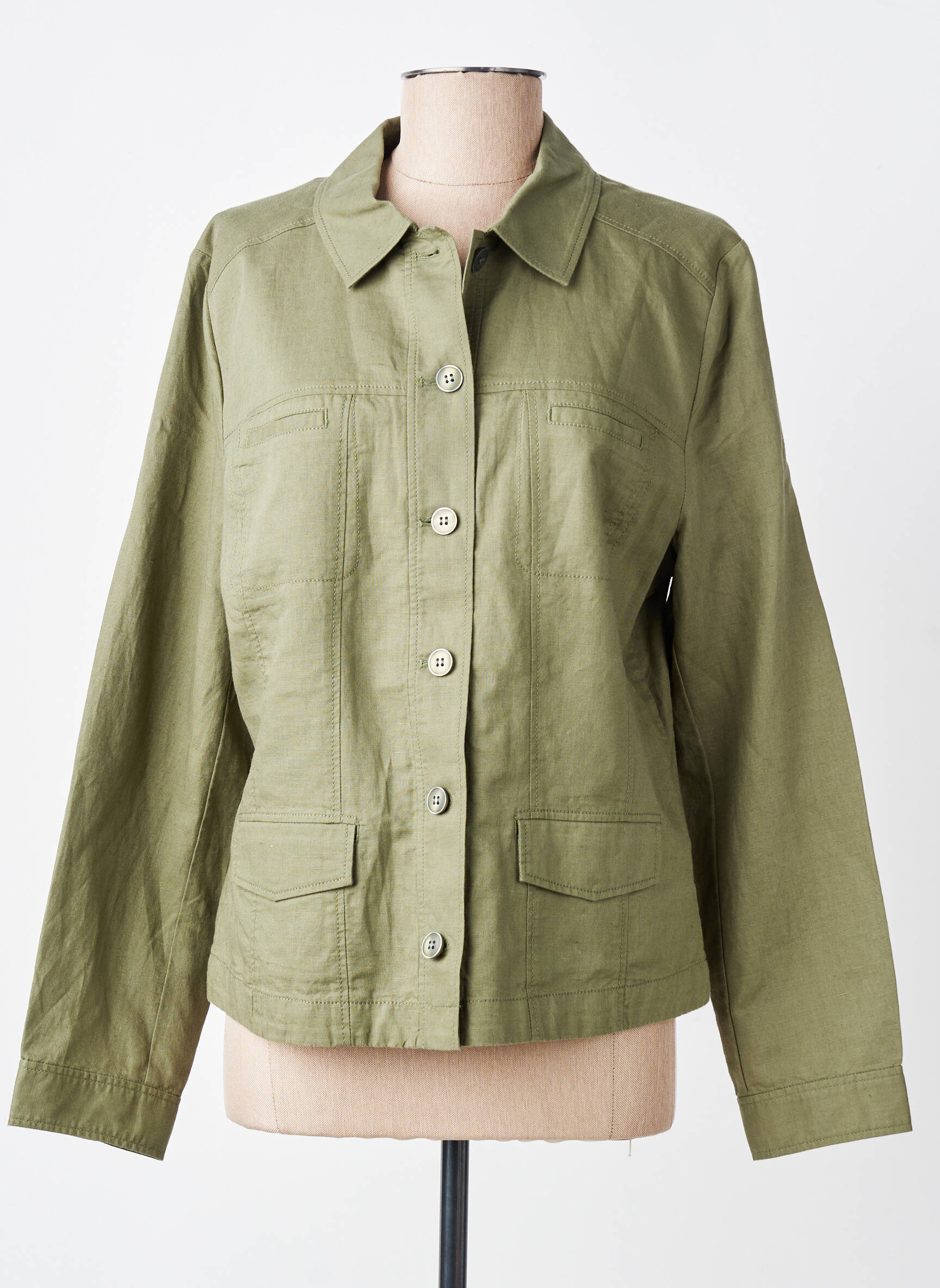 Veste casual poignets boutonnés avec fente vert OLSEN femme