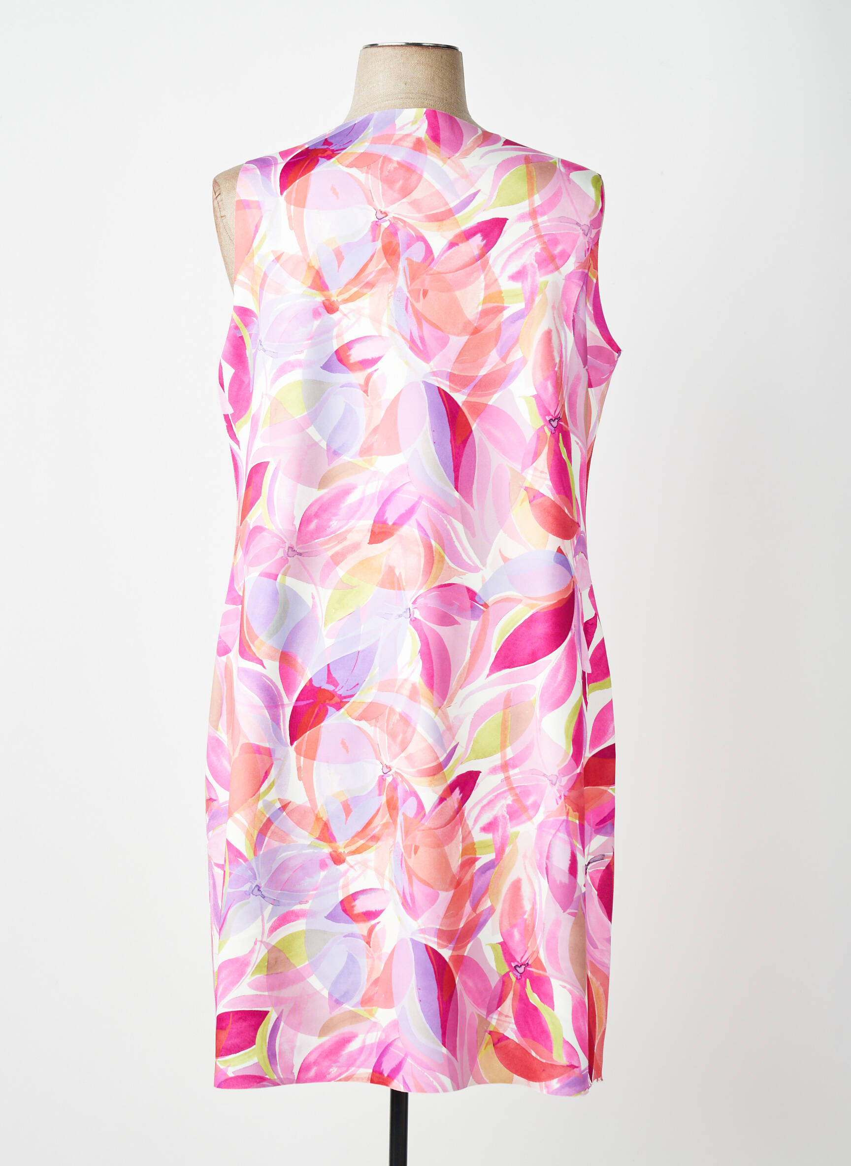 Robe mi-longue sans manche sans manche rose GUY DUBOUIS femme