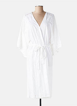 Robe de chambre col v blanc PLUTO ON THE MOON femme