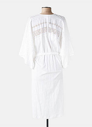 Robe de chambre col v blanc PLUTO ON THE MOON femme