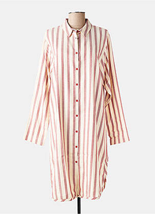 Chemise de nuit imprimé rayures beige PLUTO femme