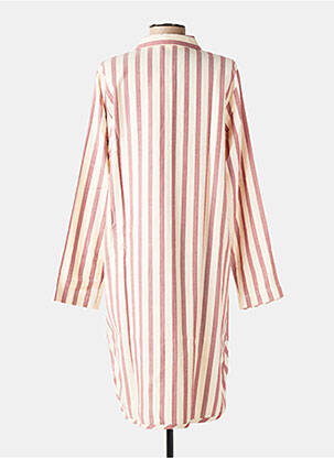 Chemise de nuit imprimé rayures beige PLUTO femme