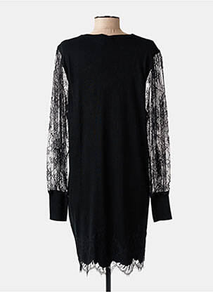 Robe pull col v manches longues noir MARJOLAINE femme
