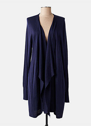 Gilet manches longues manches longues bleu MARJOLAINE femme