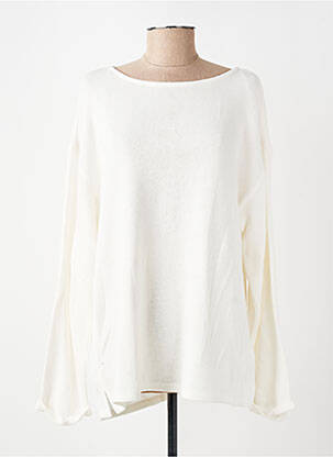 Pull coupe droite manches longues blanc CHANTELLE femme