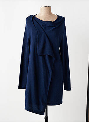 Gilet manches longues col rond bleu OSCALITO femme