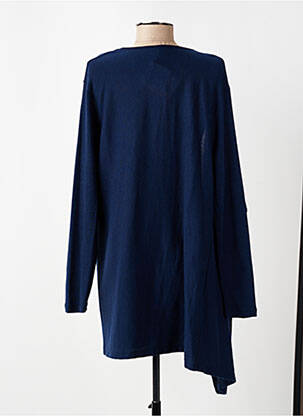 Gilet manches longues col rond bleu OSCALITO femme
