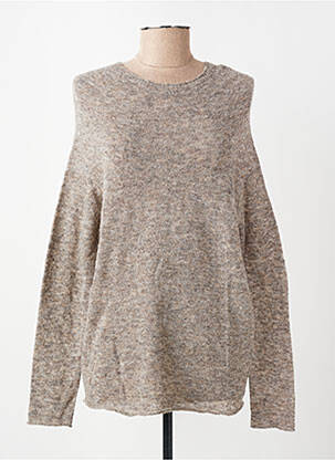 Pull coupe cintrée manches longues marron OSCALITO femme