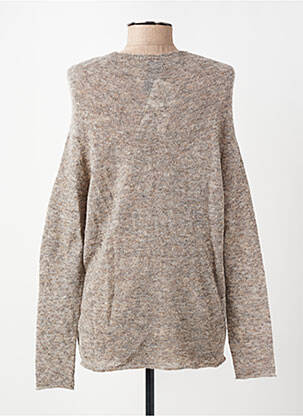 Pull coupe cintrée manches longues marron OSCALITO femme