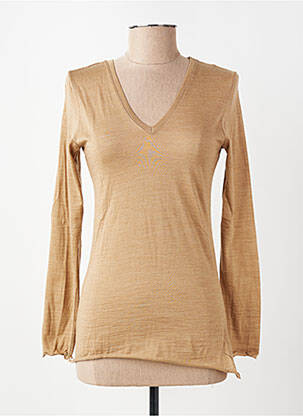 T-shirt manches longues manches longues marron LISANZA femme