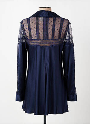 Tunique manches longues col chemisier bleu MARJOLAINE femme