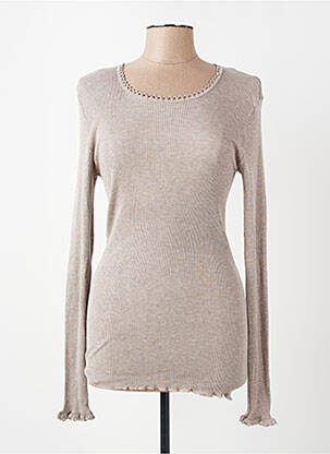 T-shirt manches longues manches longues marron LISANZA femme