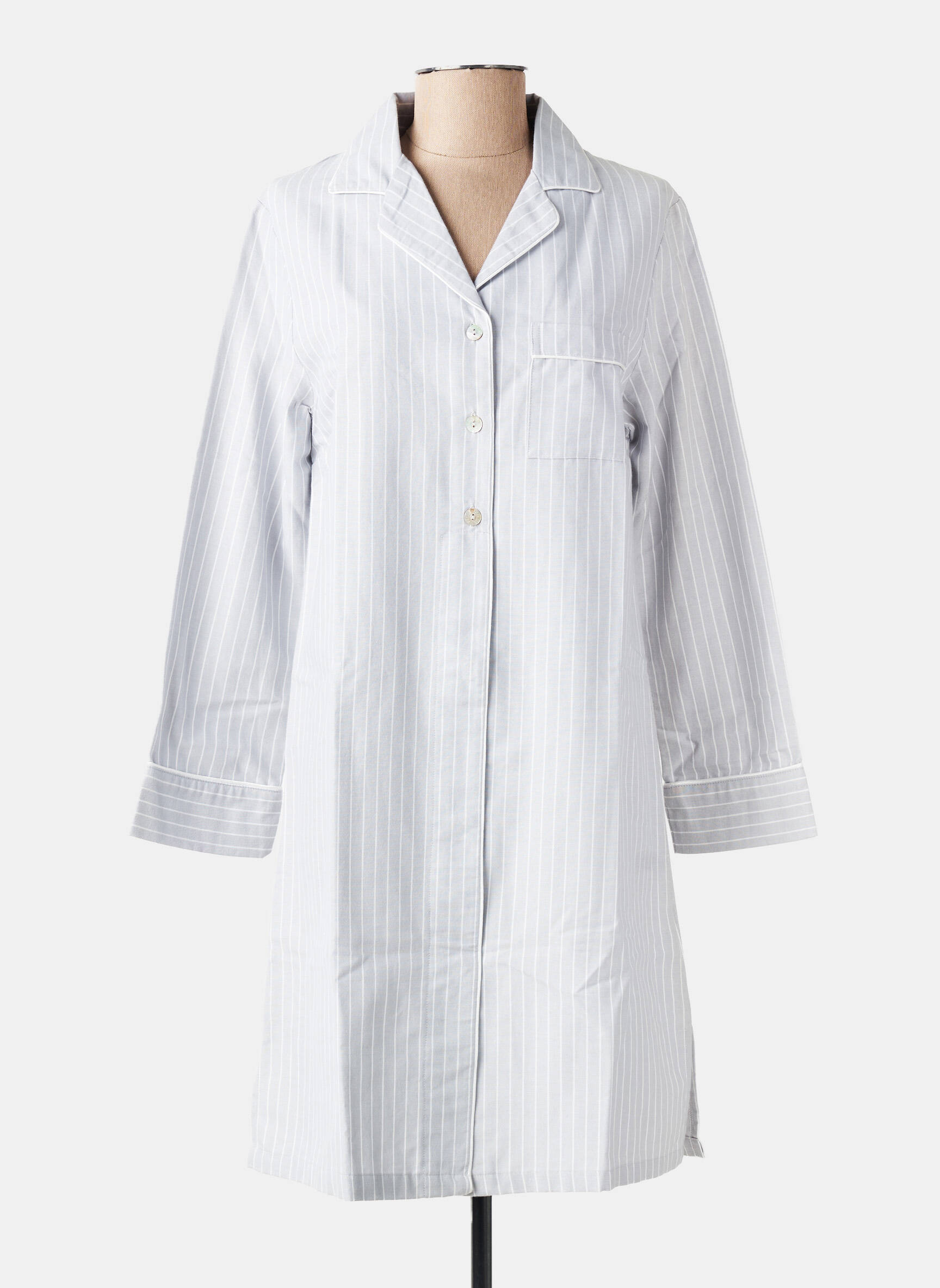 Chemise de nuit imprimé rayures bleu PILUS femme