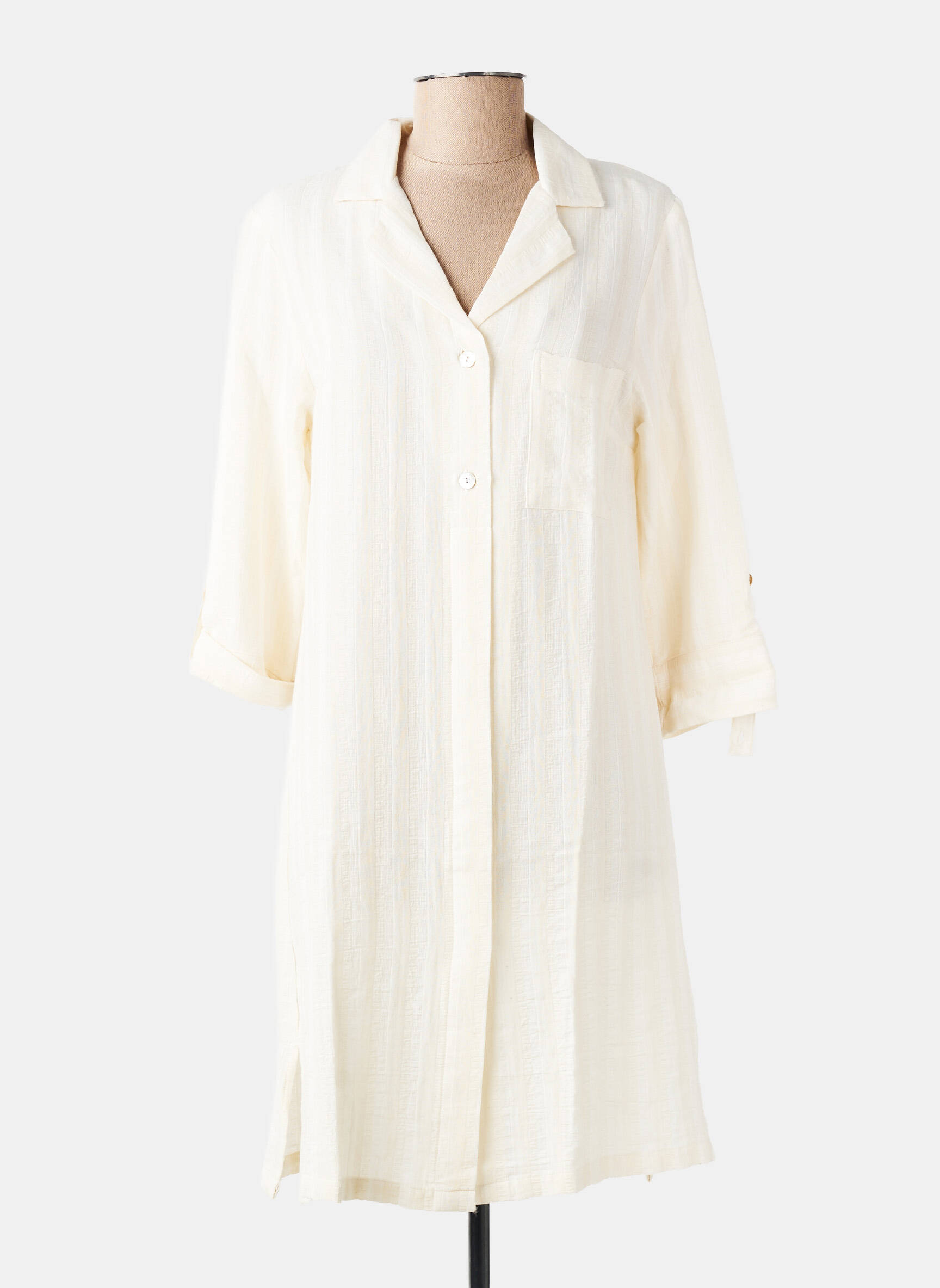 Chemise de nuit fermeture boutonnée sur le devant beige PILUS femme
