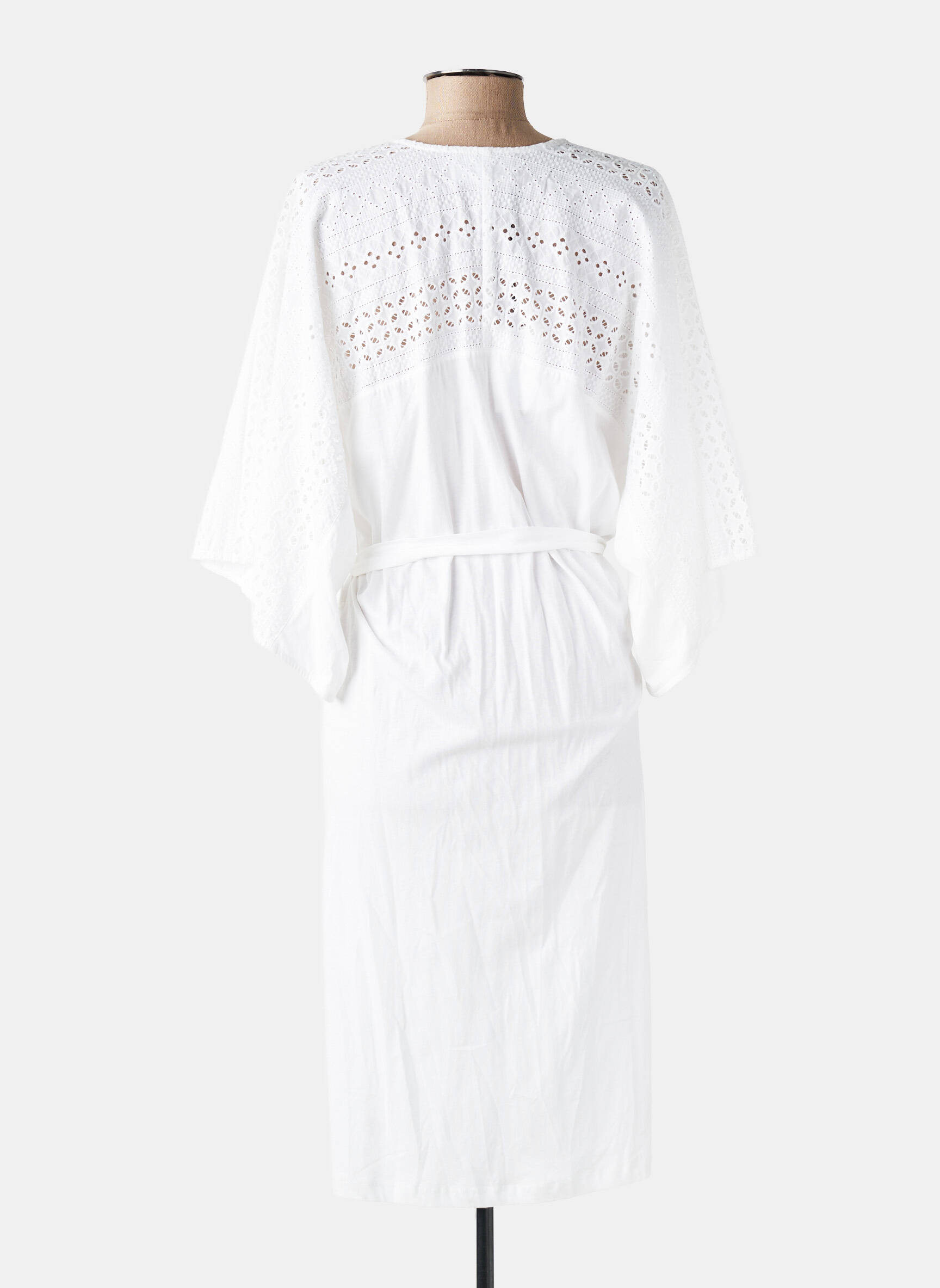 Robe de chambre col v blanc PLUTO ON THE MOON femme