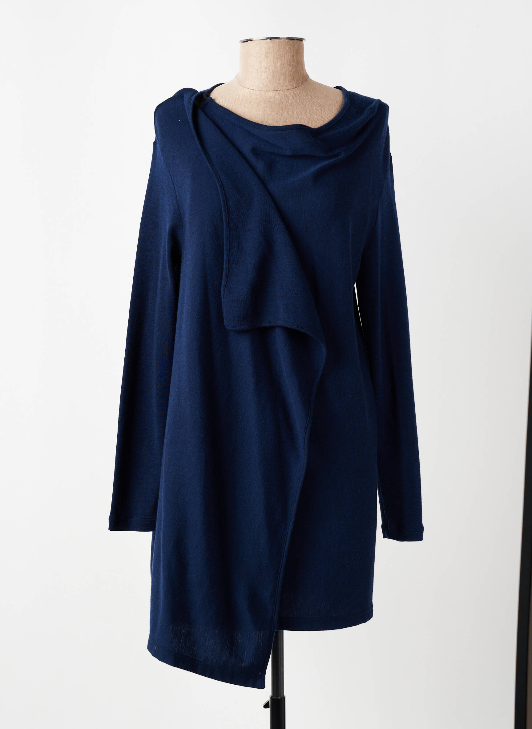 Gilet manches longues col rond bleu OSCALITO femme