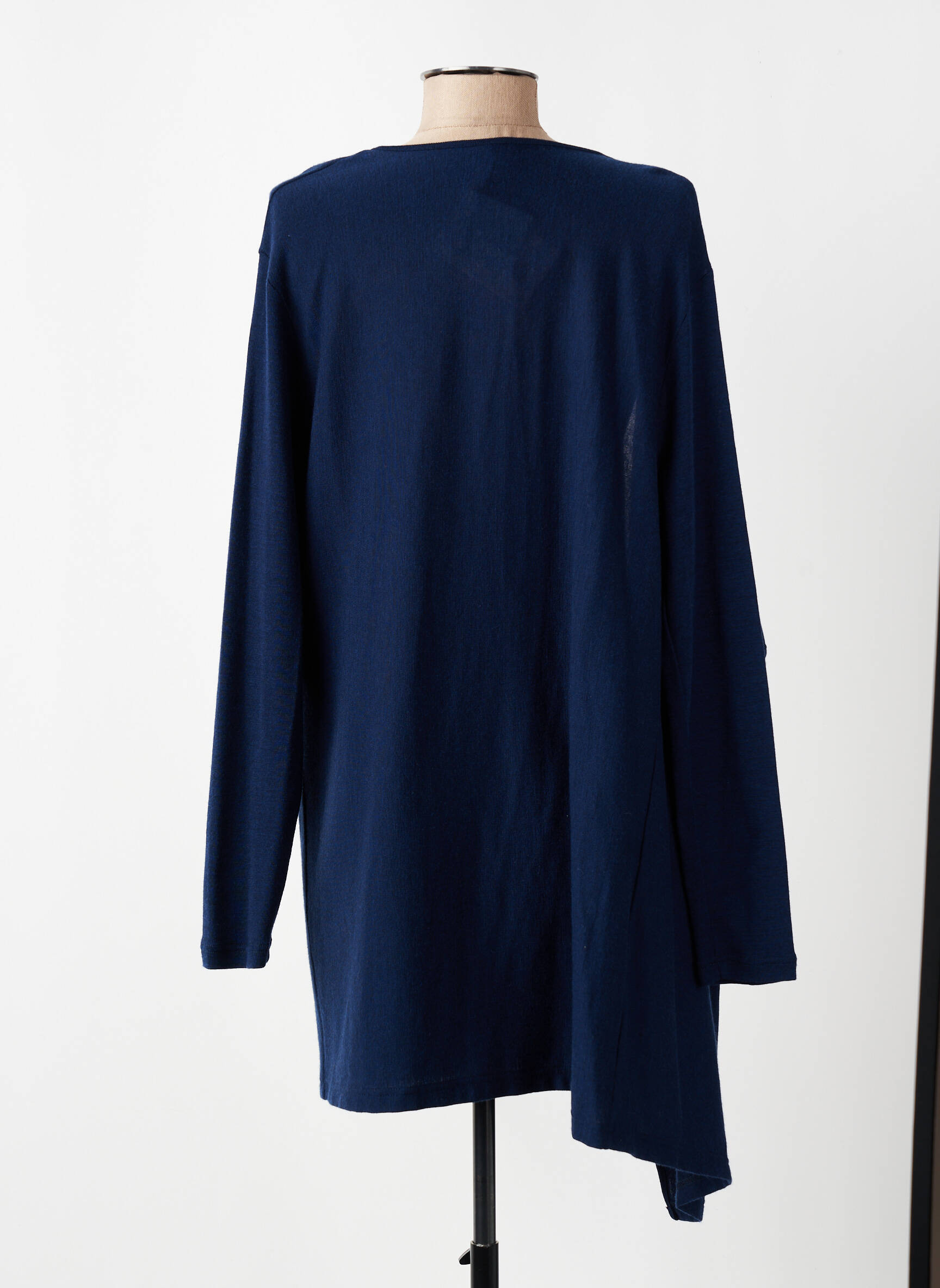 Gilet manches longues col rond bleu OSCALITO femme