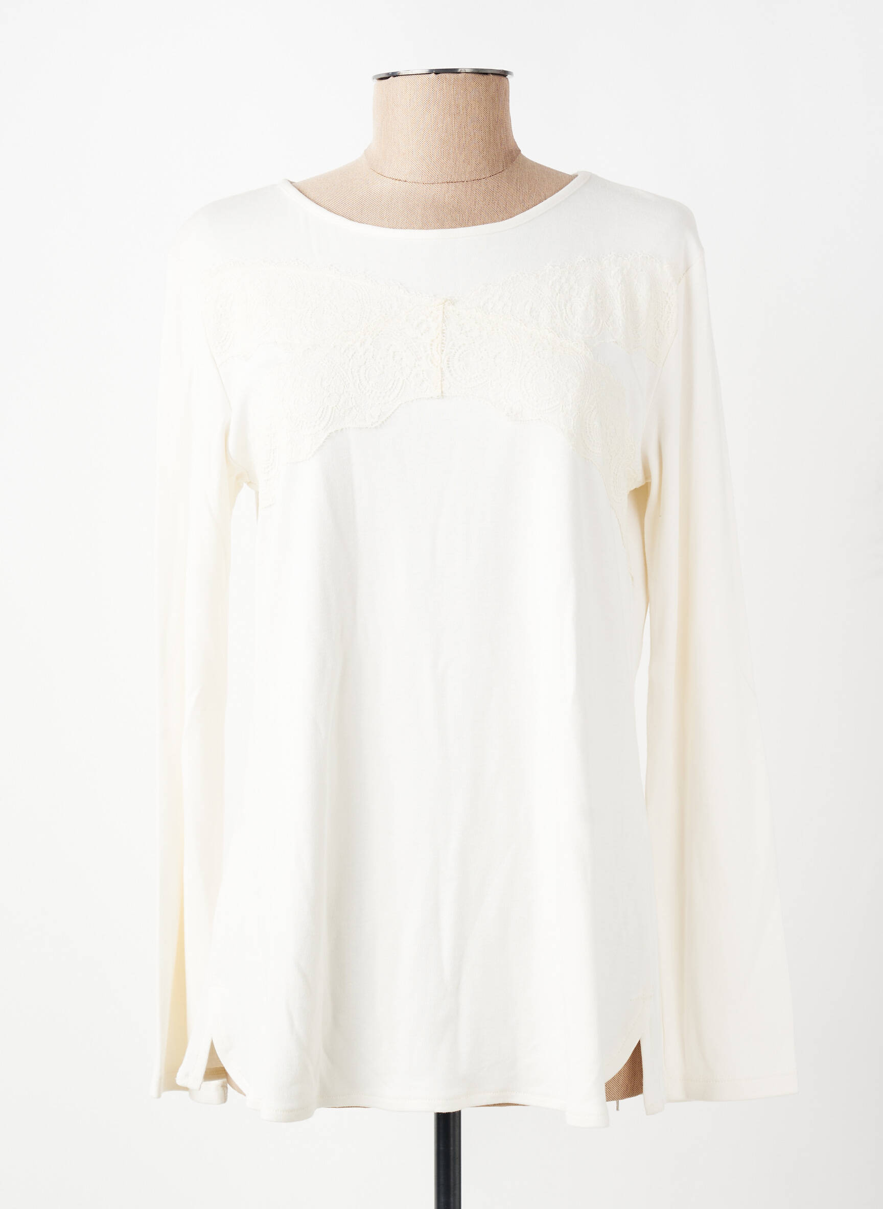 T-shirt manches longues manches longues blanc LE CHAT femme