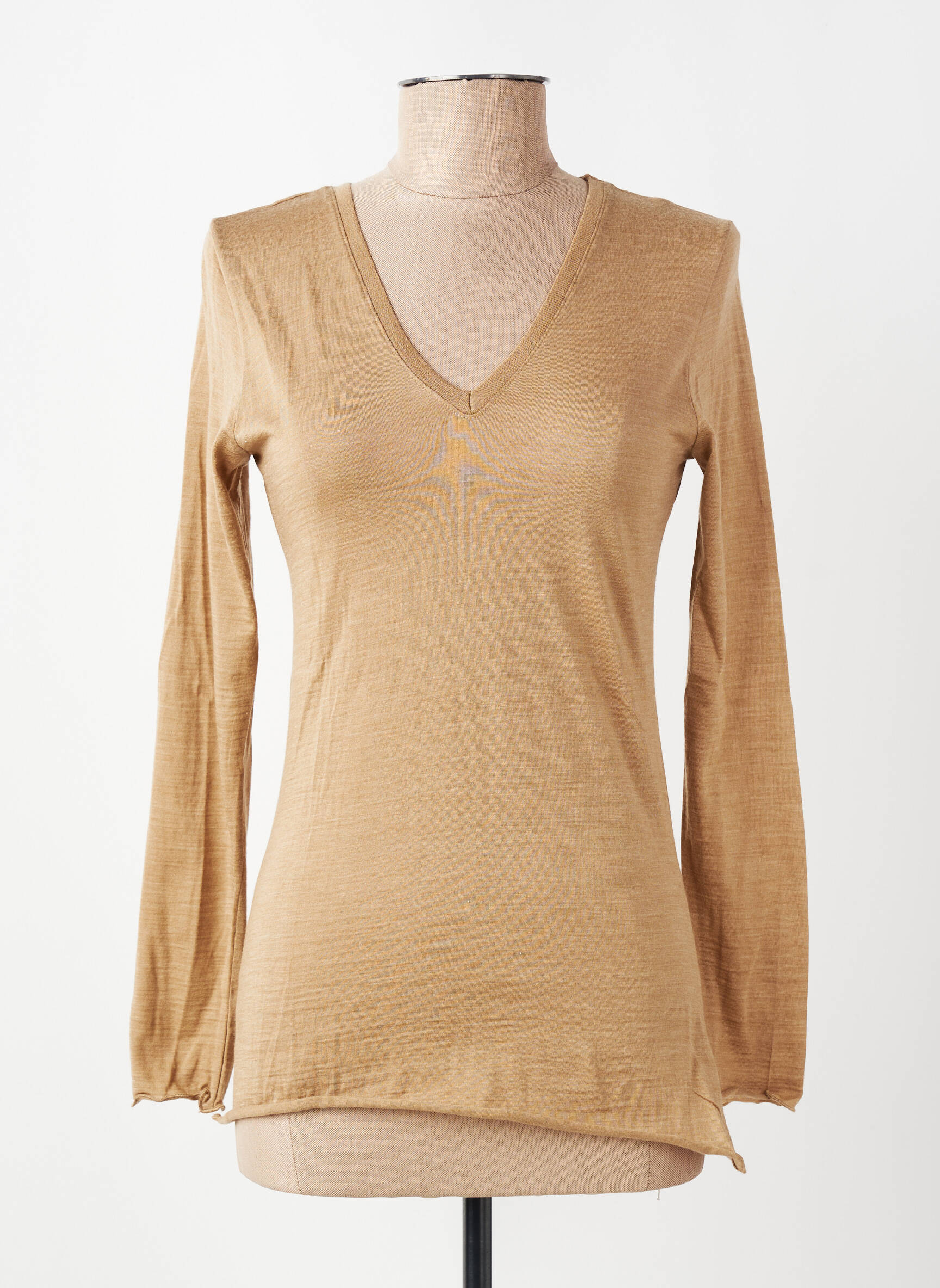 T-shirt manches longues manches longues marron LISANZA femme