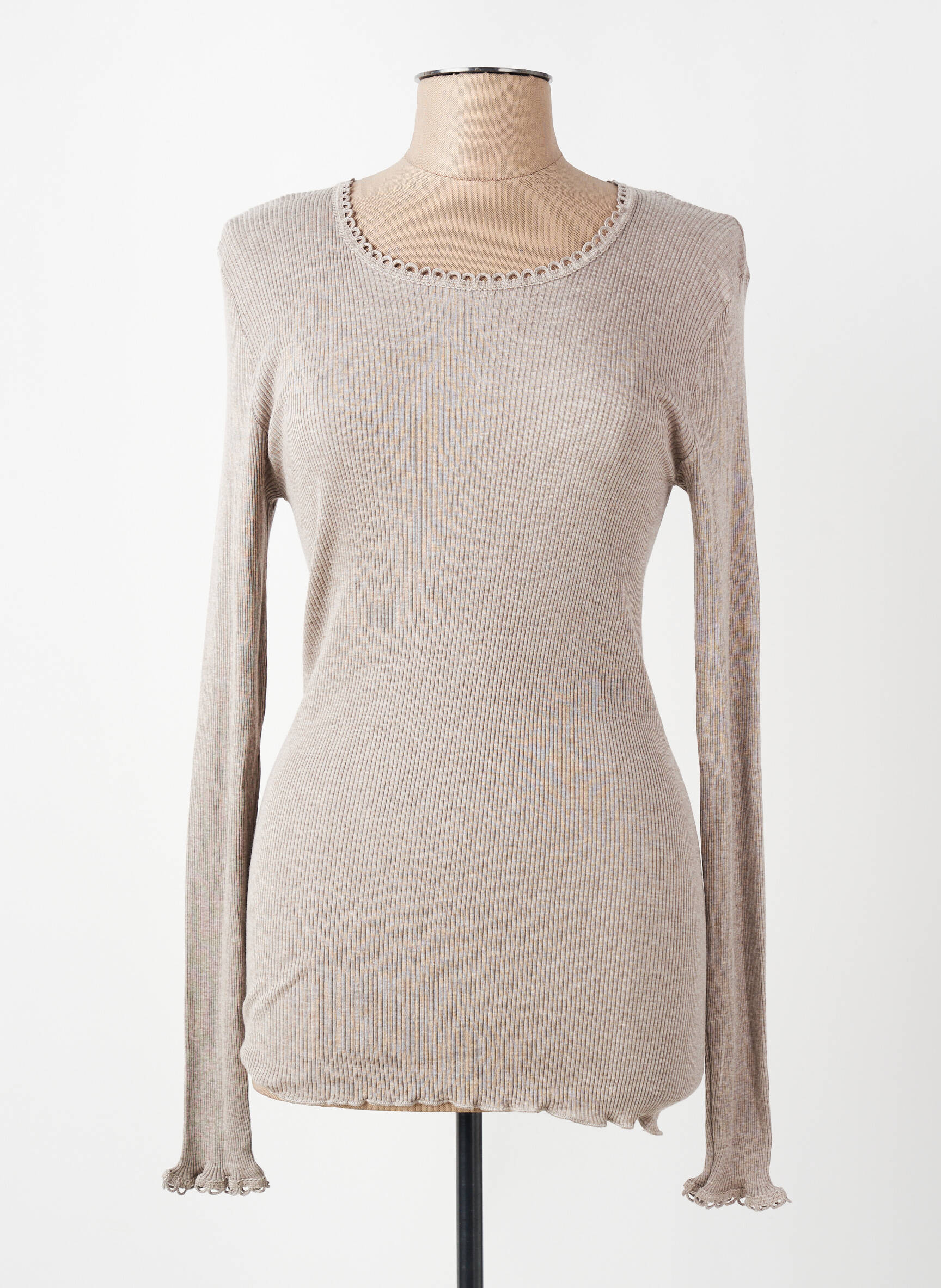 T-shirt manches longues manches longues marron LISANZA femme