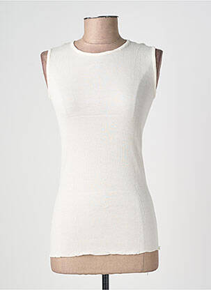 Top stretch sans manche blanc JANIRA femme