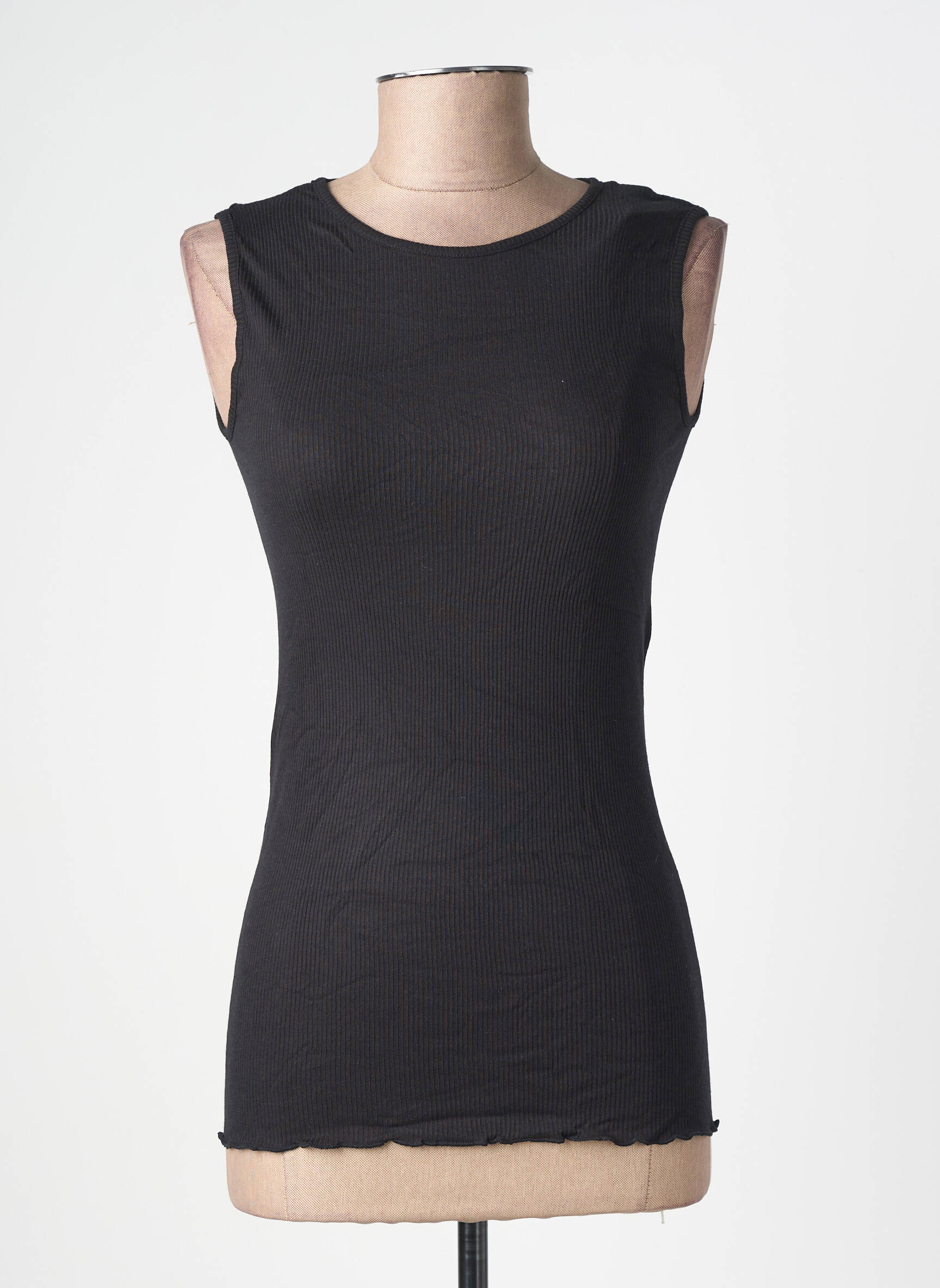Top stretch sans manche noir JANIRA femme
