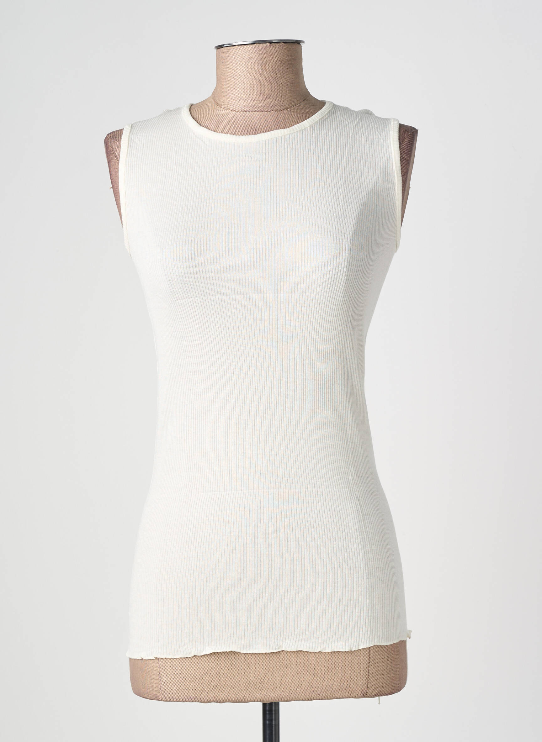 Top stretch sans manche blanc JANIRA femme