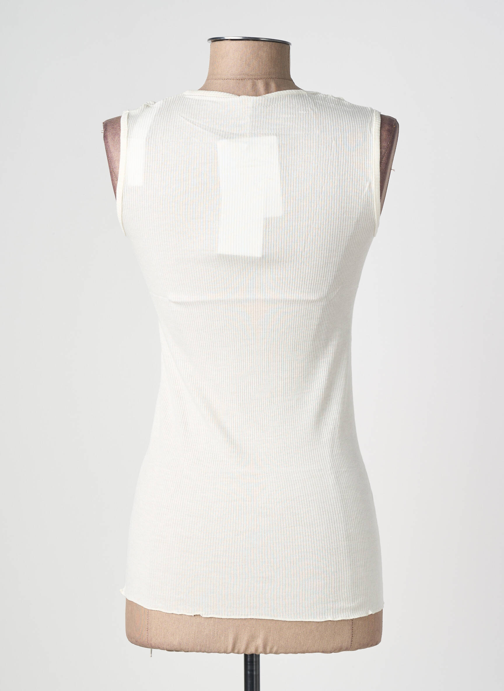 Top stretch sans manche blanc JANIRA femme