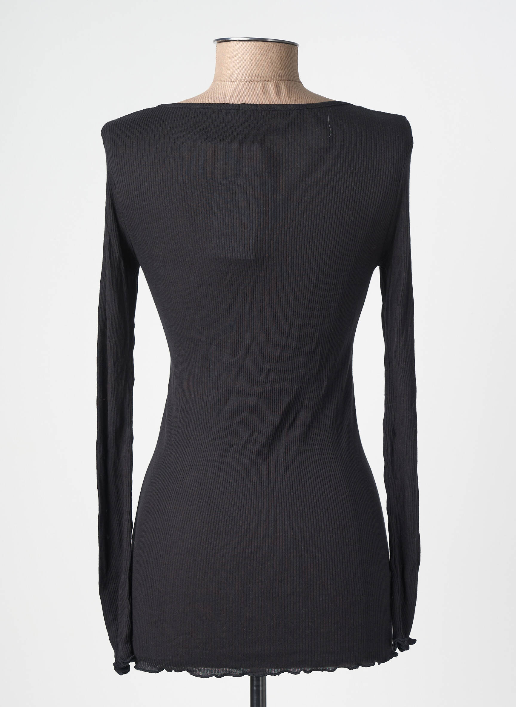 Top stretch manches longues noir JANIRA femme