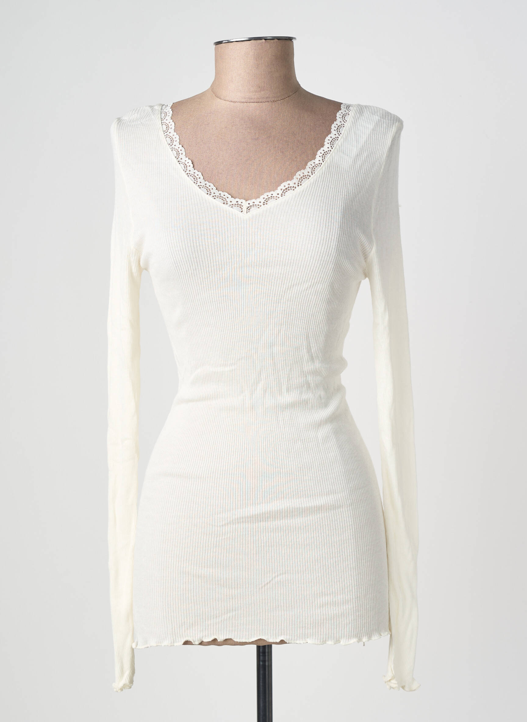 Top stretch manches longues beige JANIRA femme