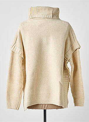 Pull col roulé coupe droite manches longues beige HEINE femme