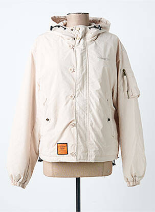 Doudoune manches longues a capuche beige BOMBERS femme