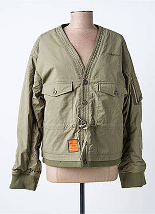 Doudoune manches longues sans capuche vert BOMBERS femme