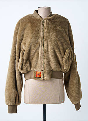 Veste casual fermeture zippée sur le devant vert BOMBERS femme