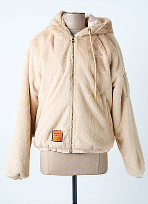 Veste casual fermeture zippée sur le devant beige BOMBERS femme