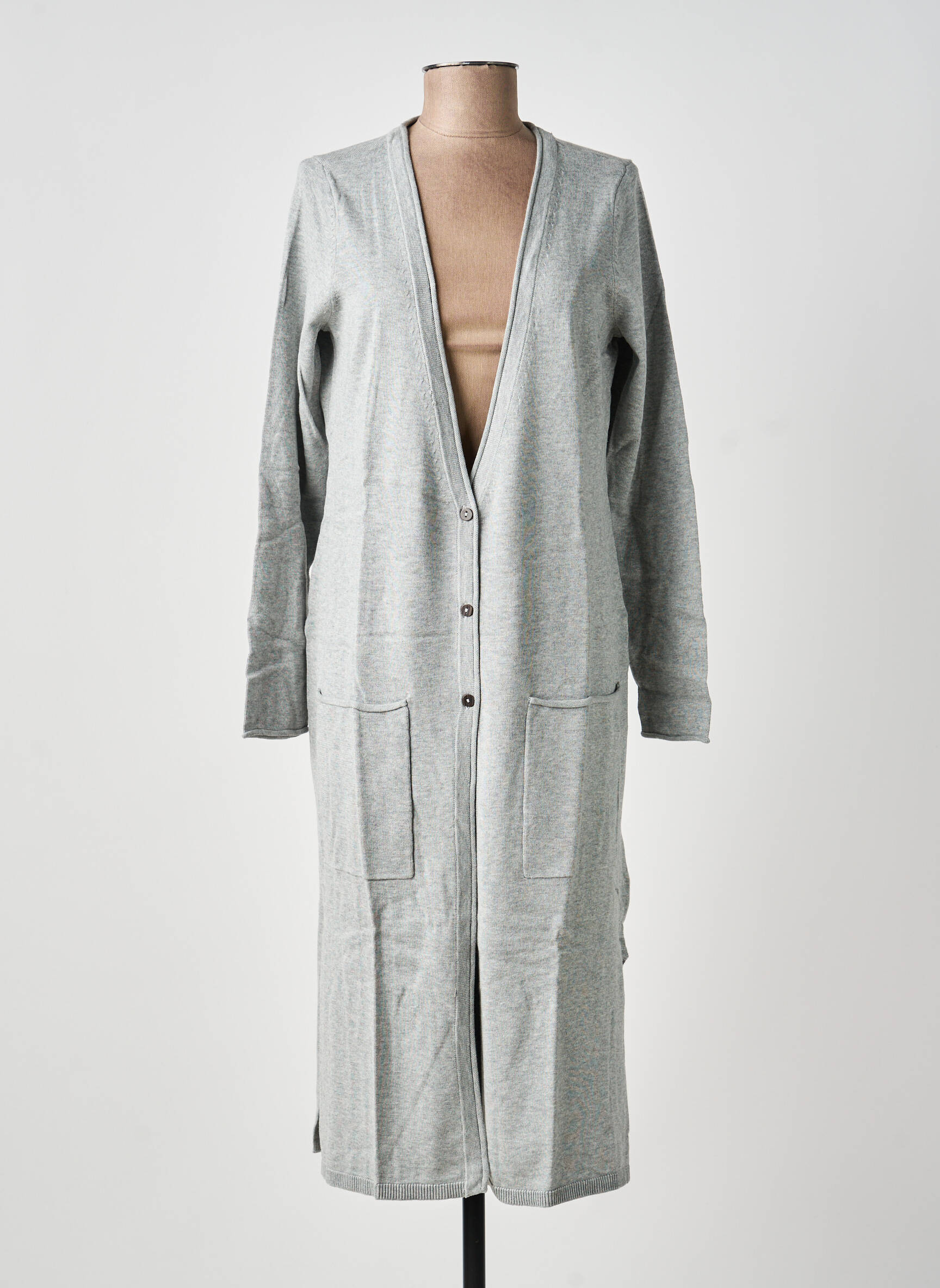 Gilet manches longues stretch gris HEINE femme
