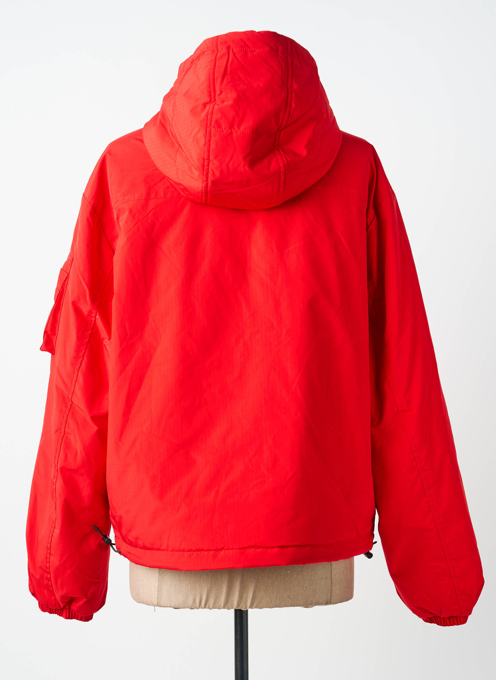 Doudoune manches longues a capuche rouge BOMBERS femme