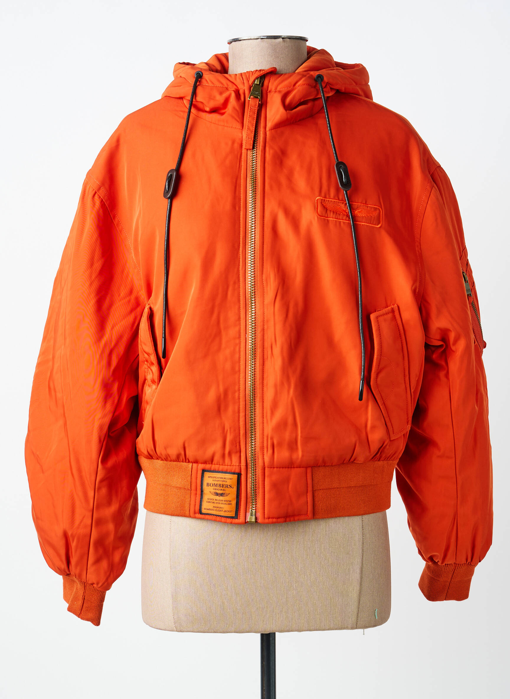 Doudoune manches longues a capuche orange BOMBERS femme