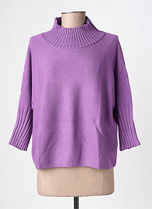 Pull coupe droite manches 3/4 violet HEINE femme