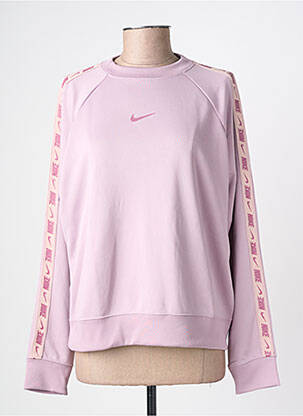 Pull coupe droite manches longues rose NIKE femme
