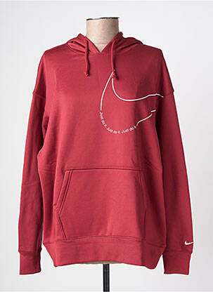 Sweat-shirt à capuche poches manches longues rouge NIKE femme