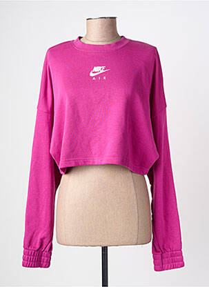 Pull stretch manches longues rose NIKE femme