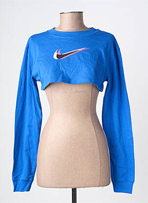Pull coupe cintrée manches longues bleu NIKE femme