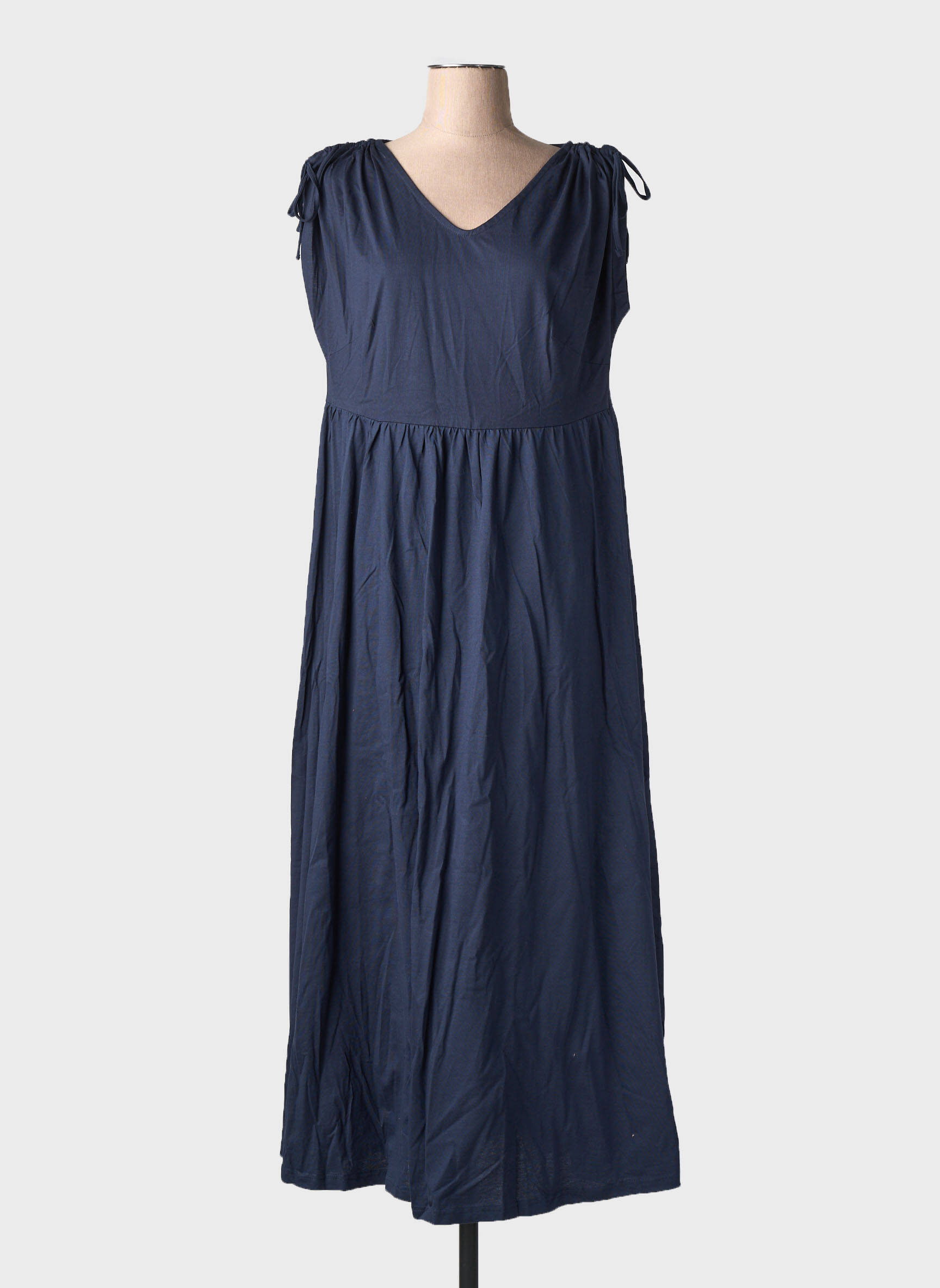 Robe longue manches courtes manches courtes bleu SHEEGO femme