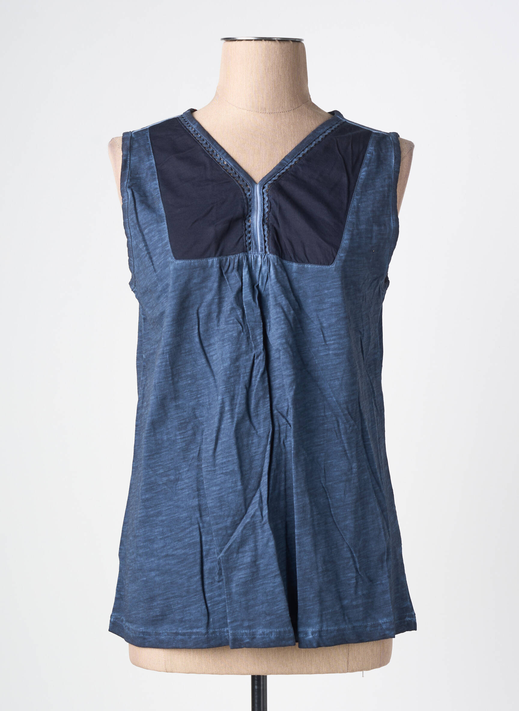 Top stretch sans manche bleu SHEEGO femme